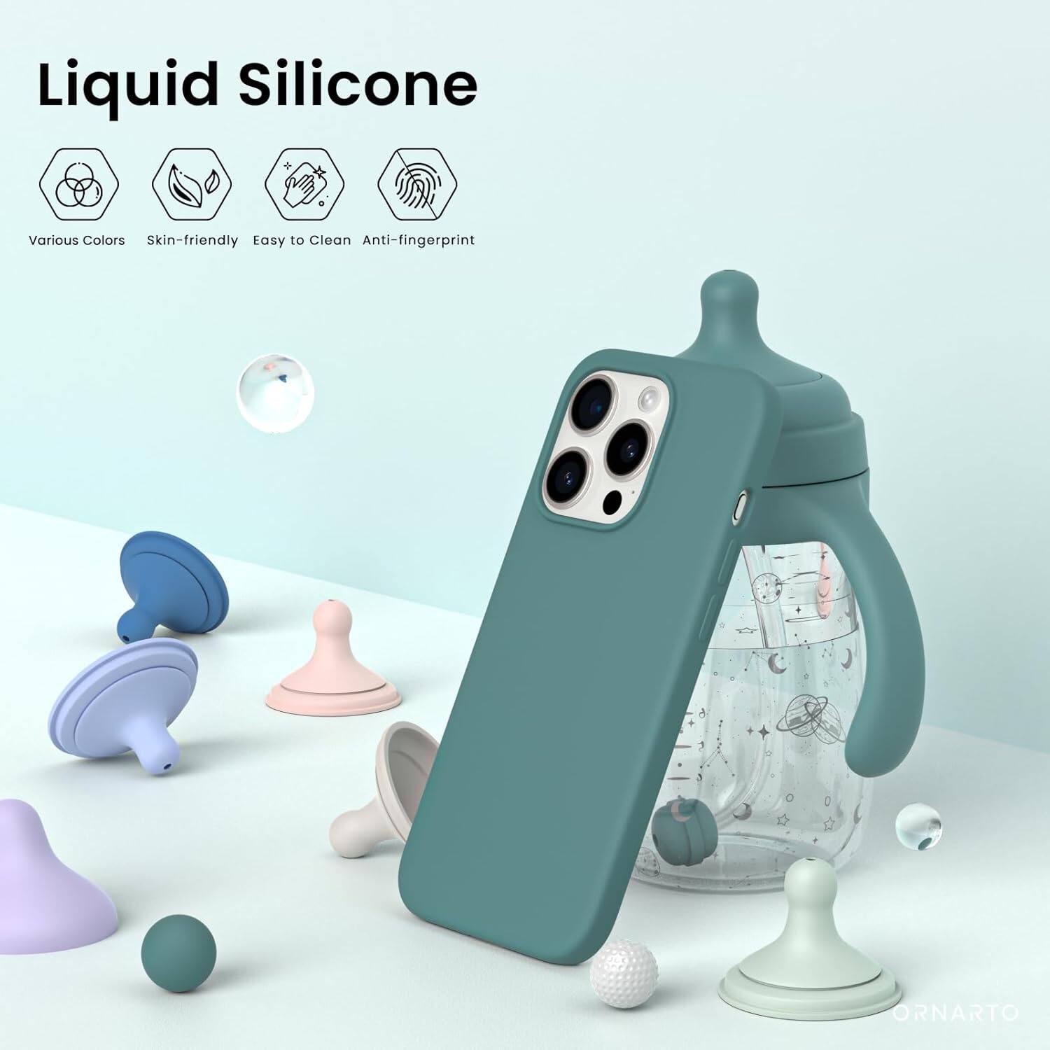 Liquid Silicone, Various Colors, Skin-friendly, Easy to Clean, Anti-fingerprint, ORNARTO