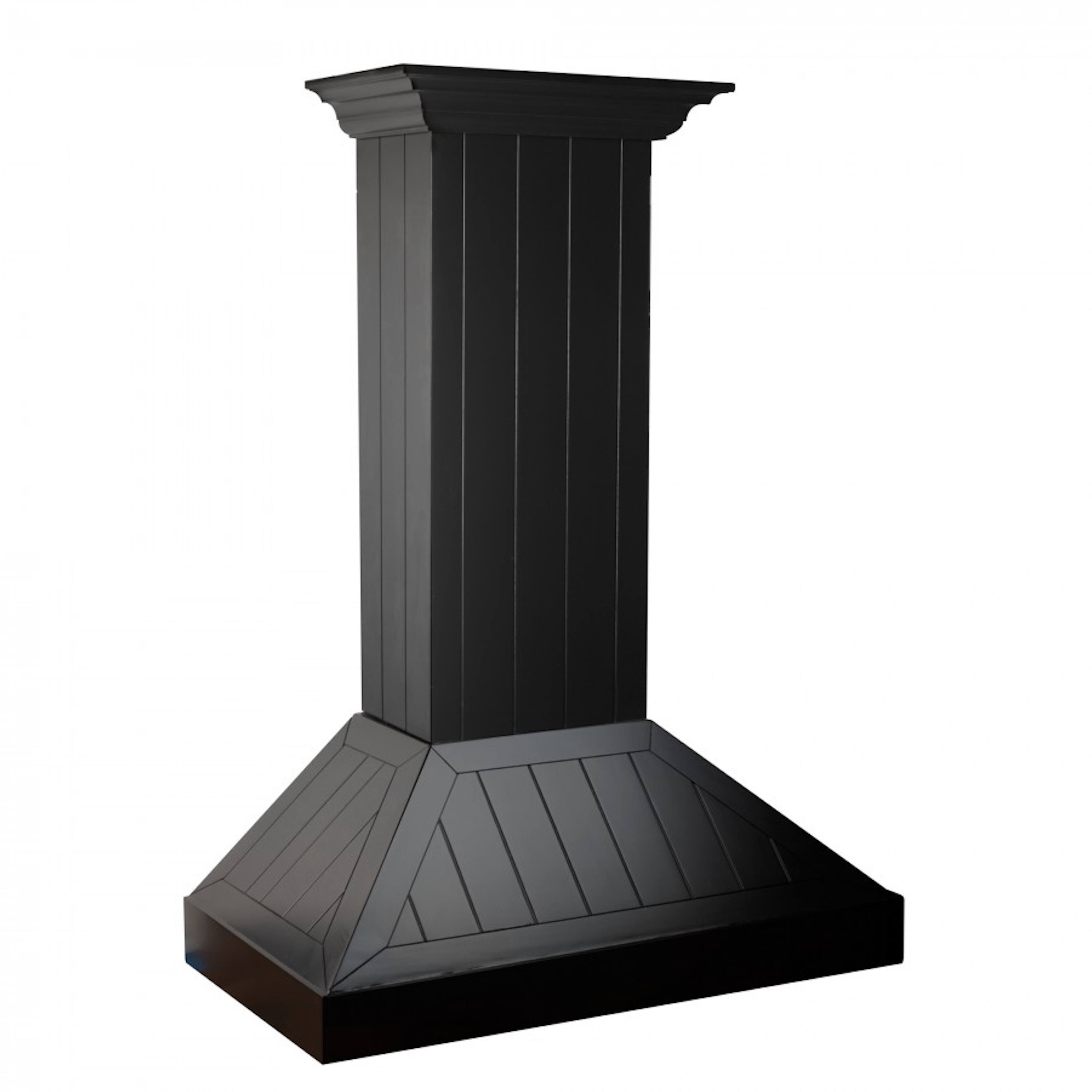 Back. ZLINE - 36" Wooden Convertible Vent Wall Mount Range Hood - Black.