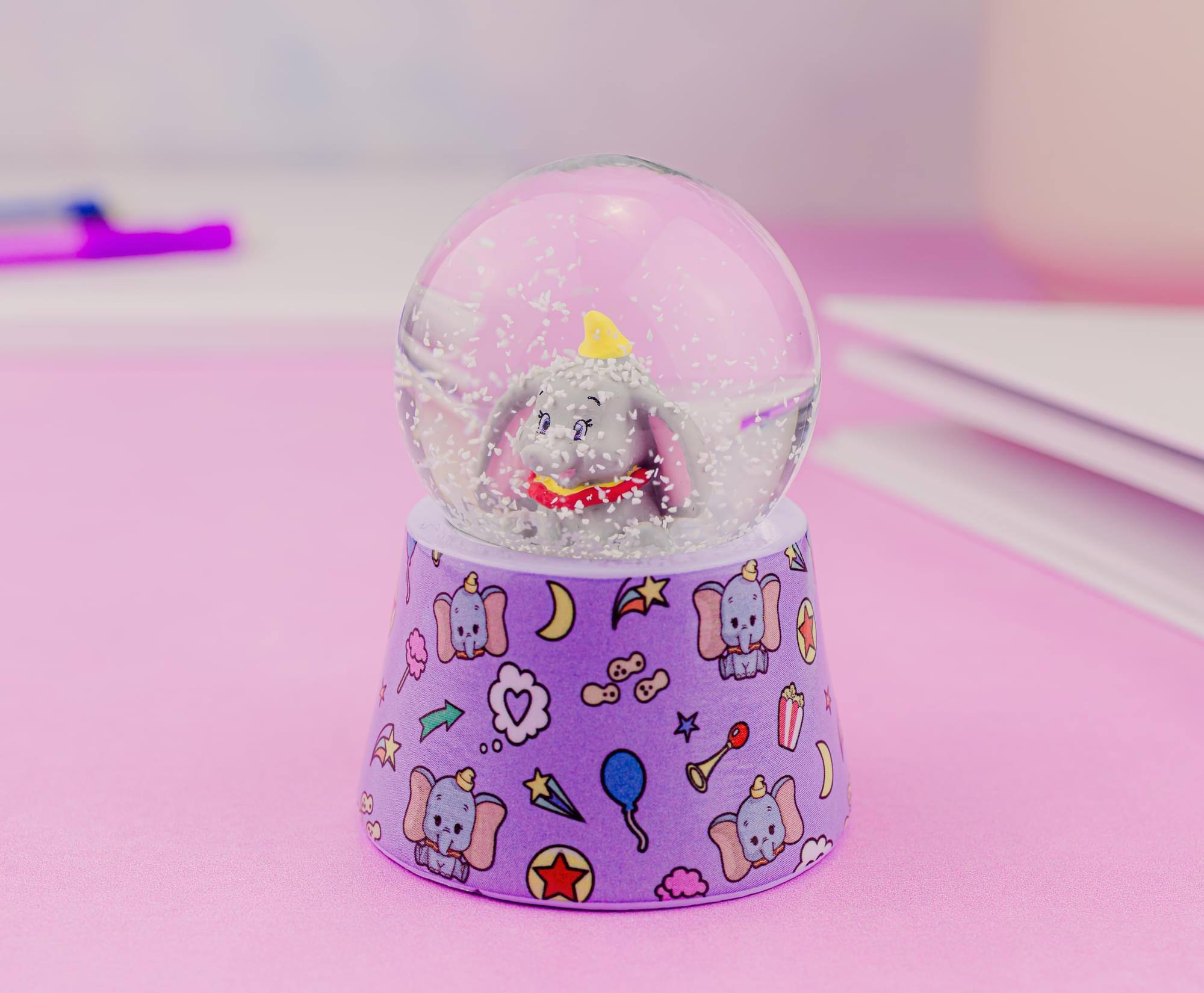 Alt View 5. Silver Buffalo - Disney Dumbo 3-Inch Mini Light-Up Snow Globe - Multi-Colored.