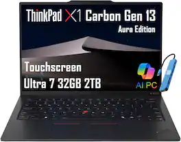 Lenovo - Upgraded - ThinkPad X1 Carbon Gen 13 Aura Edition 14" FHD+ Touchscreen Laptop - Intel Core Ultra 7 255U 2025 - 32GB RAM - 2TB SSD - Jet Black