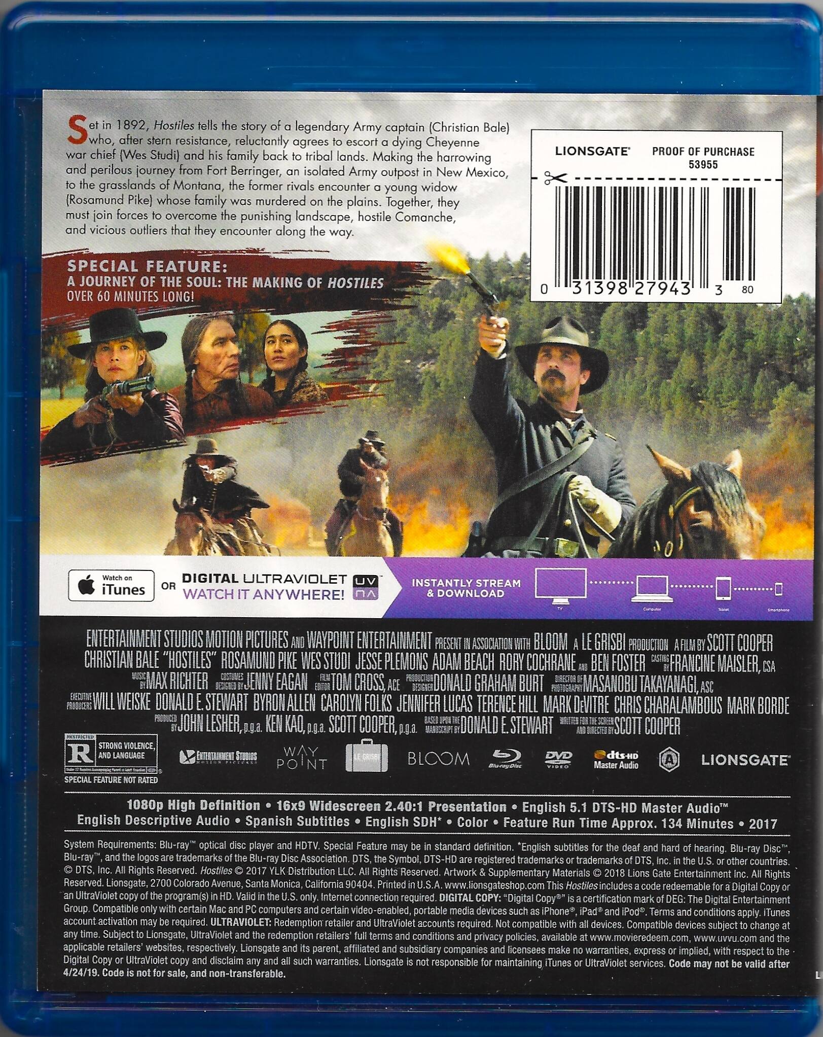 Alt View 1. Hostiles   - BLU-RAY.