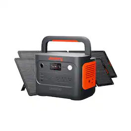 Jackery - E1000AC Solar Generator, 1062Wh Portable Power Station with 2x 100Wair Solar Panels for Emergency & Outdoor (1062 Wh Capacity) - Black