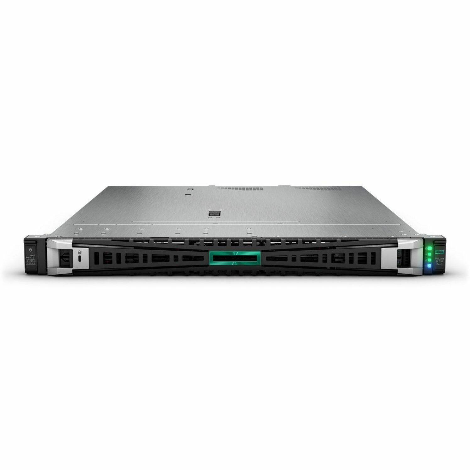 Alt View 3. HPE Aruba - HPE ProLiant DL320 Gen11 4510 2.4GHz 12-Core / 1x32GB / 8SFF / MR408i-o / NS204i-u / 2x500W PS Rack Server - Black.