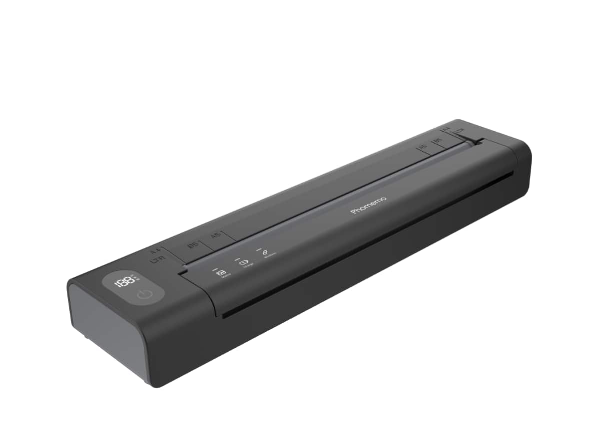 Phomemo - A282U Portable Bluetooth Wireless Printer for Home, Travel and Truck, Support Letter and A4 size Thermal Paper - Black