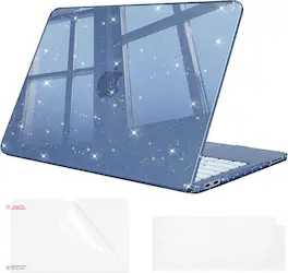 Fintie - Case with Keyboard Skin & Screen Protector for MacBook Neo 13 Inch (Model A3404, 2026 Release) Snap-On Hard Shell Cover - Glitter Indigo