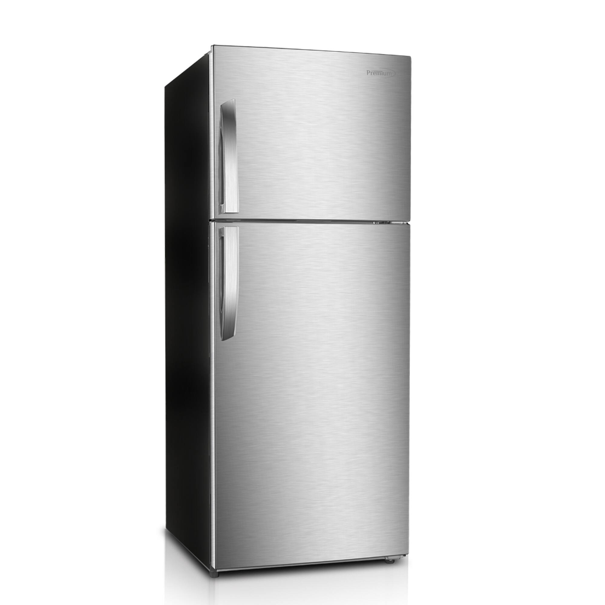 Front. Premium Levella - 12 CuFt Frost Free Top-Mount Refrigerator in Stainless Steel with Tilt-Out Can Dispenser and Gallon Door Storage - Stainless Steel.