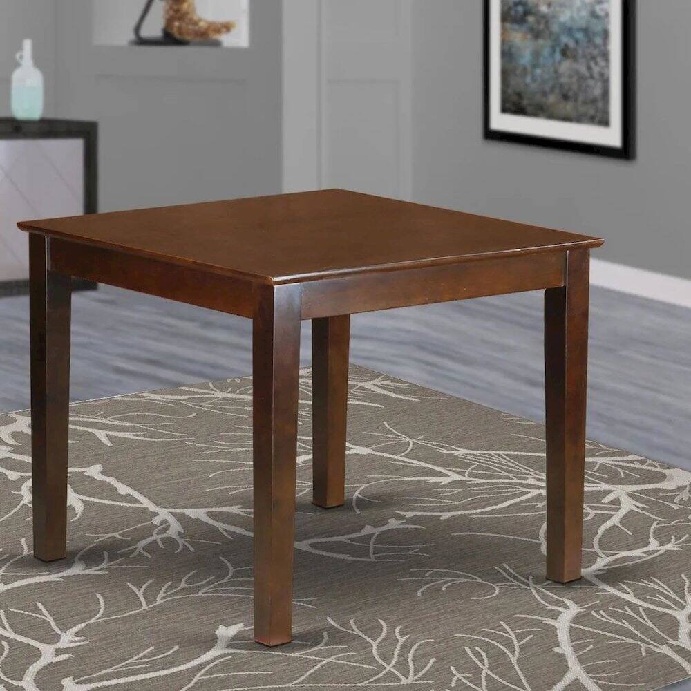 Angle. East West Furniture - Oxford Square Dining Table - Mahogany Finish - Mahogany.