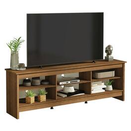 Madesa - TV Stand Entertainment Center with 6 Open Shelves and Cable Management 70"L - Rustic