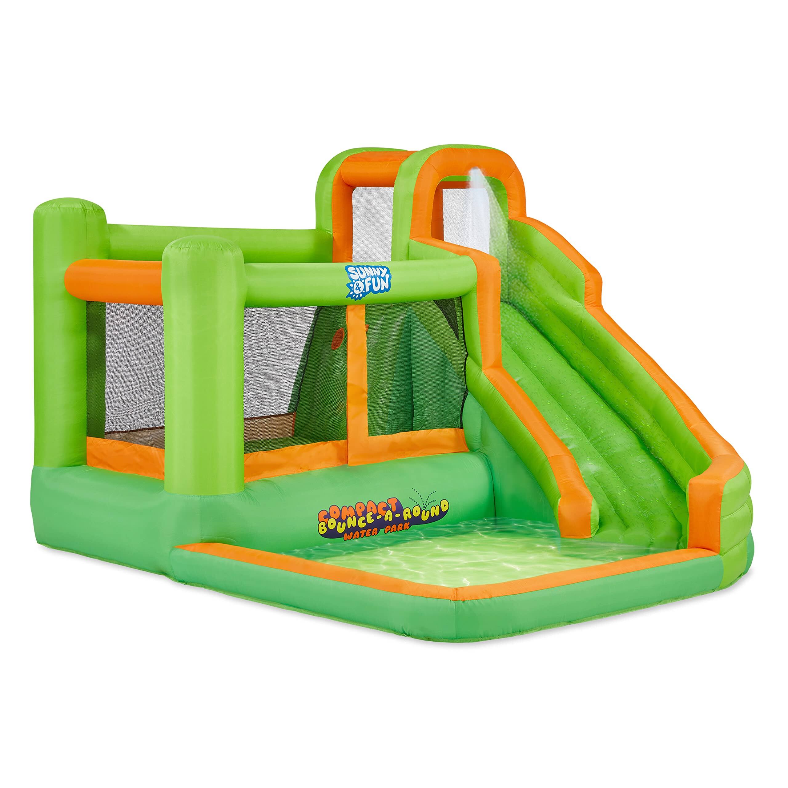 Sunny & Fun - Big Time Bounce-A-Round Inflatable Water Slide Park with Bounce House