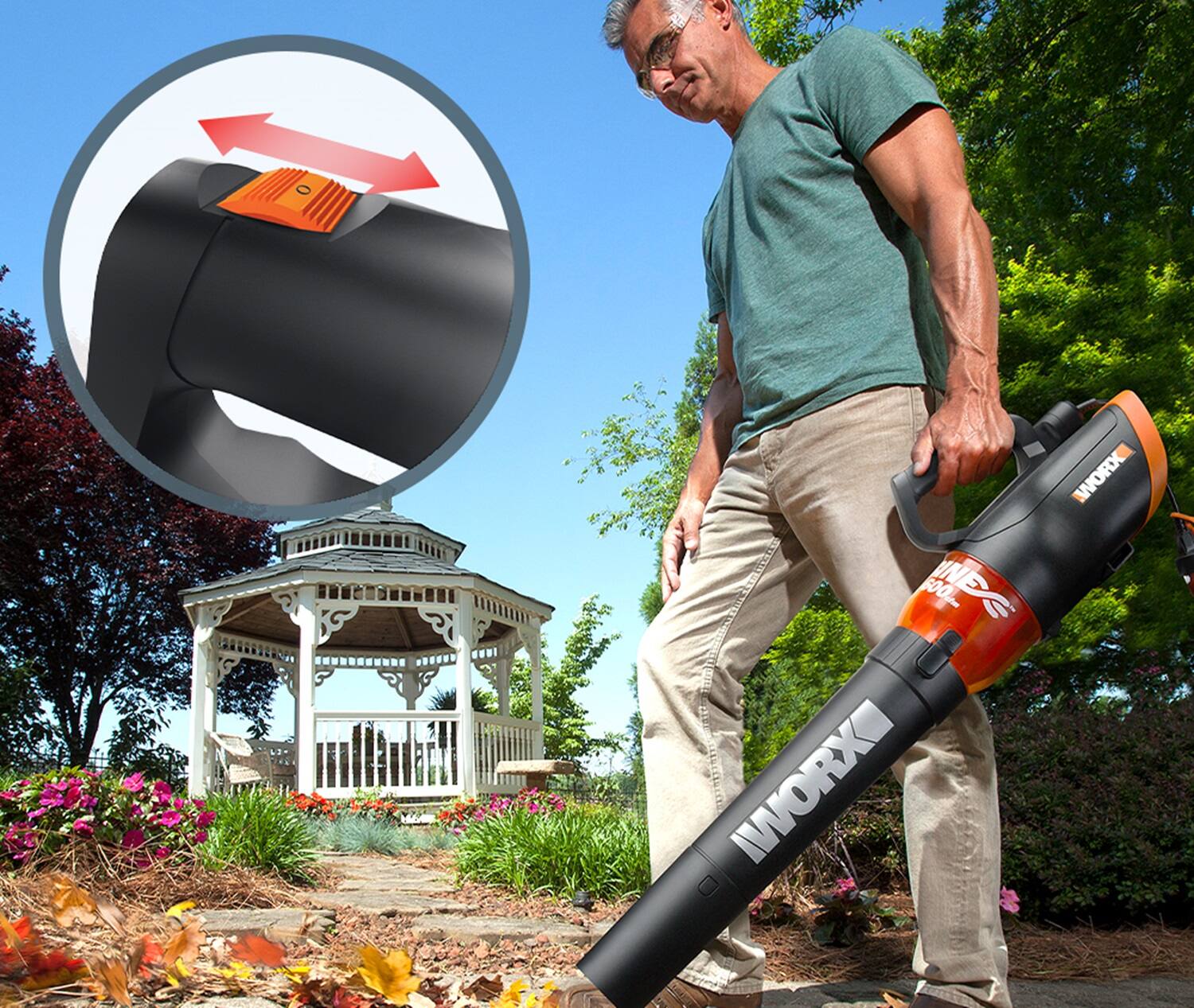 WORX 12 Amp TURBINE 110 MPh 600 CFM Electric Leaf Blower Black