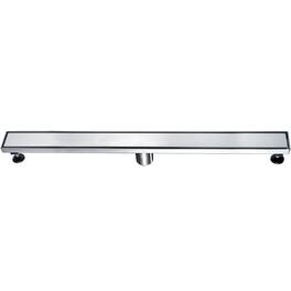 Alfi - 32" Modern Brushed Stainless Steel Linear Shower Drain with Solid Cover - Silver
