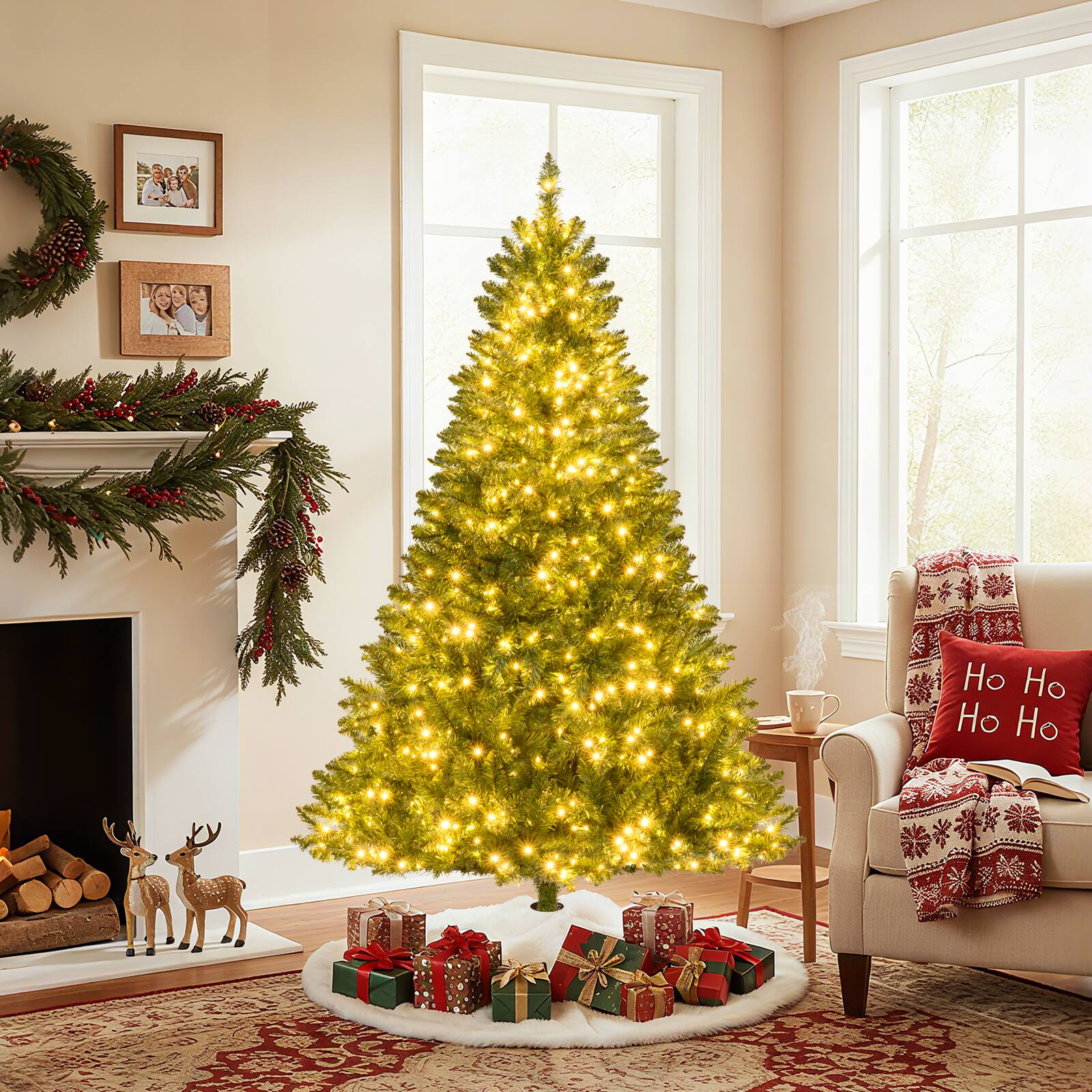 Alt View 1. Gymax - Gymax 6 FT Artificial Christmas Tree w/814 Branch Tips 700 Warm White LED Lights - Green.