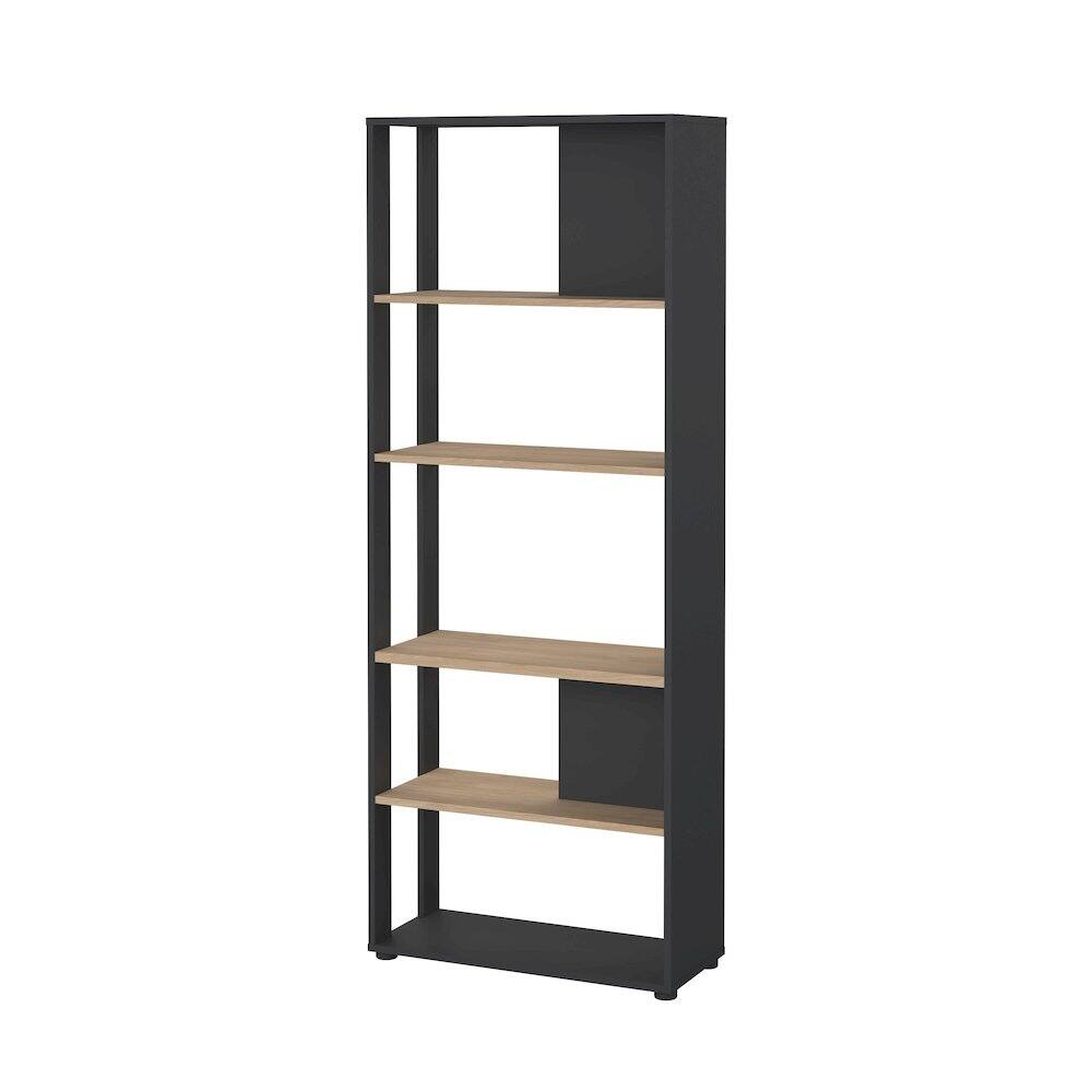 Alt View 5. Tvilum - Sign 5 Shelf Bookcase Room Divider, Matte Grey/Jackson Hickory - Gray.