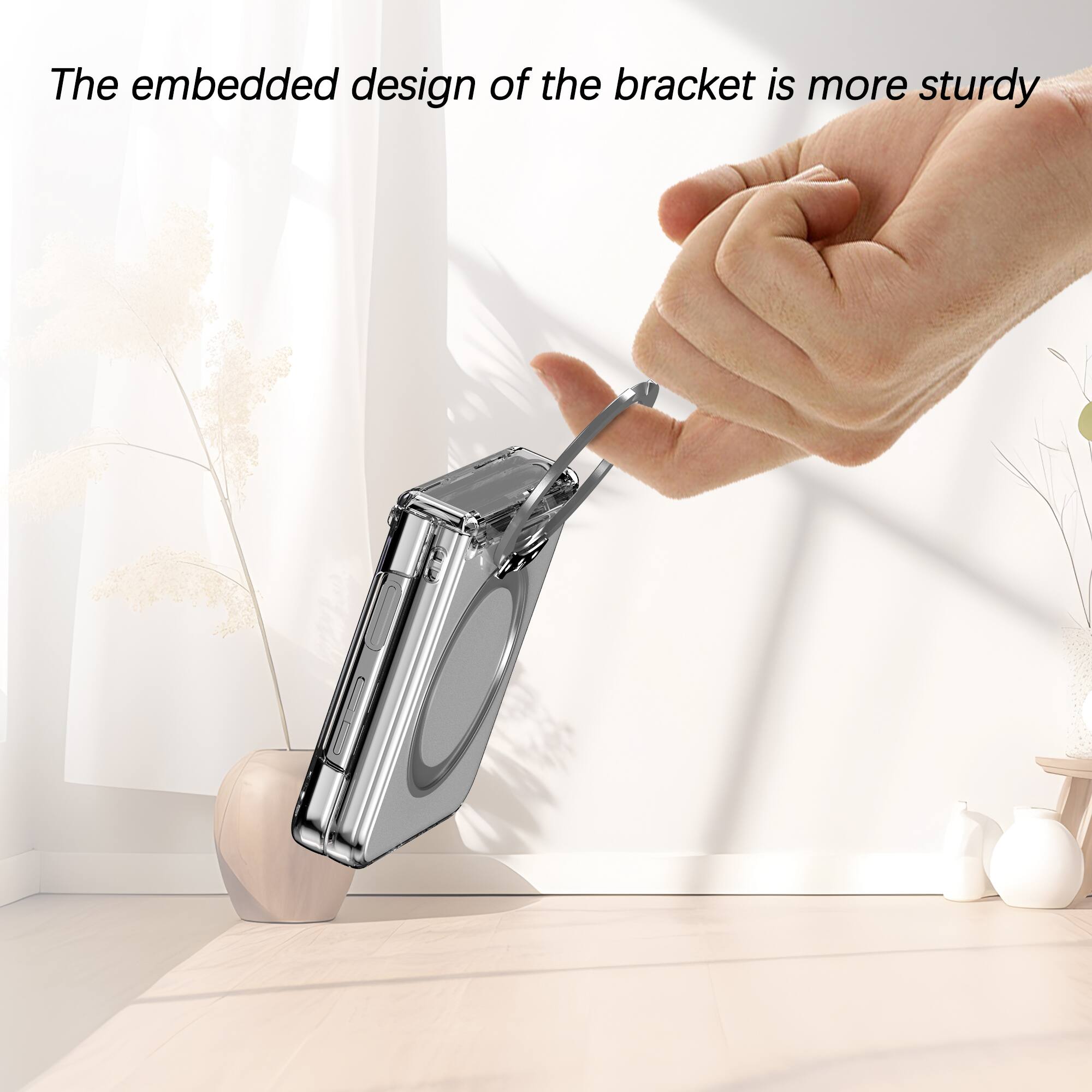 The embedded design of the bracket is more sturdy.
