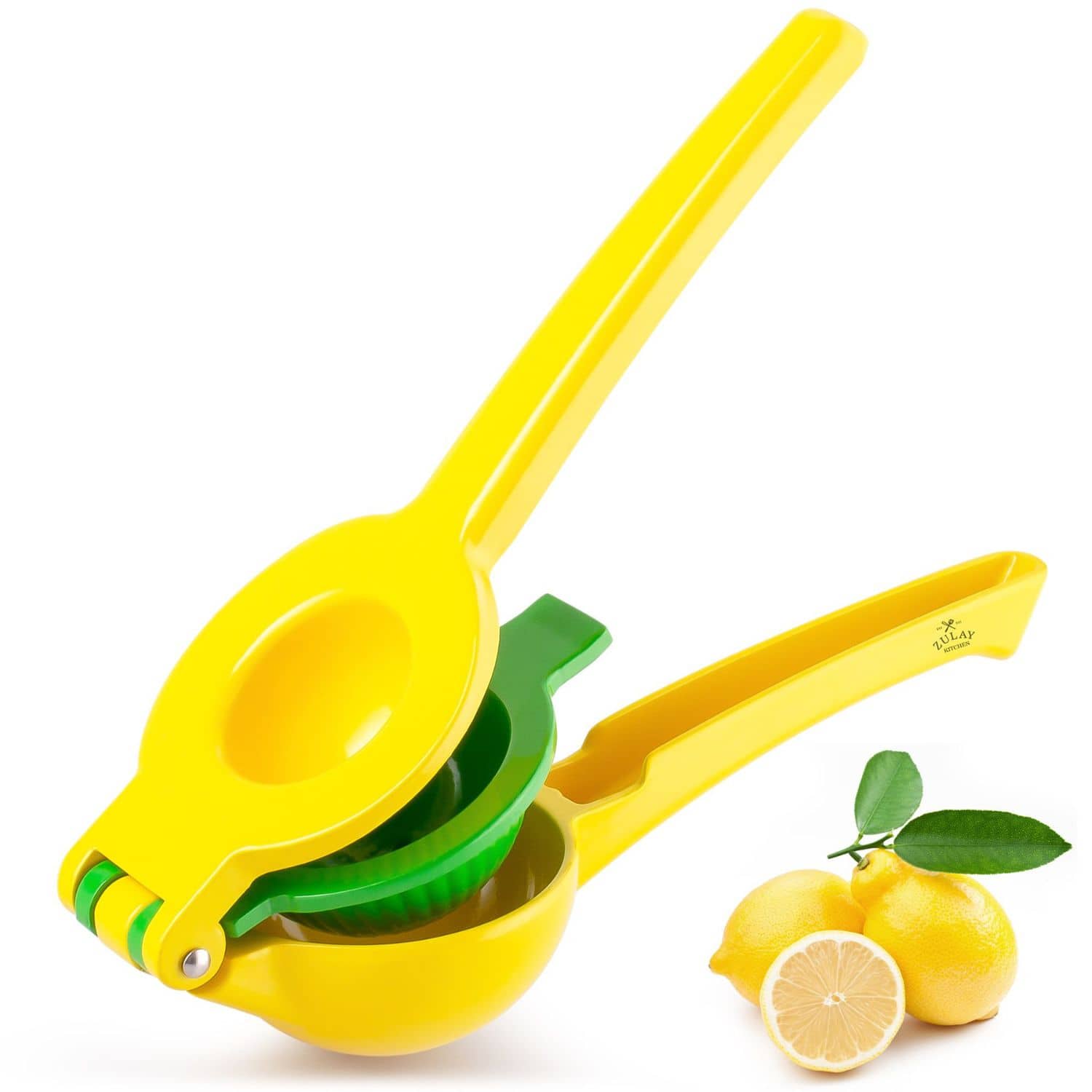 Zulay Kitchen - Last Drop 2-in-1 Lemon Lime Squeezer - Yellow and Green