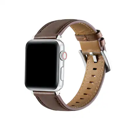 Front. Posh Tech - Drake Leather Band for Apple Watch - Chocolate.