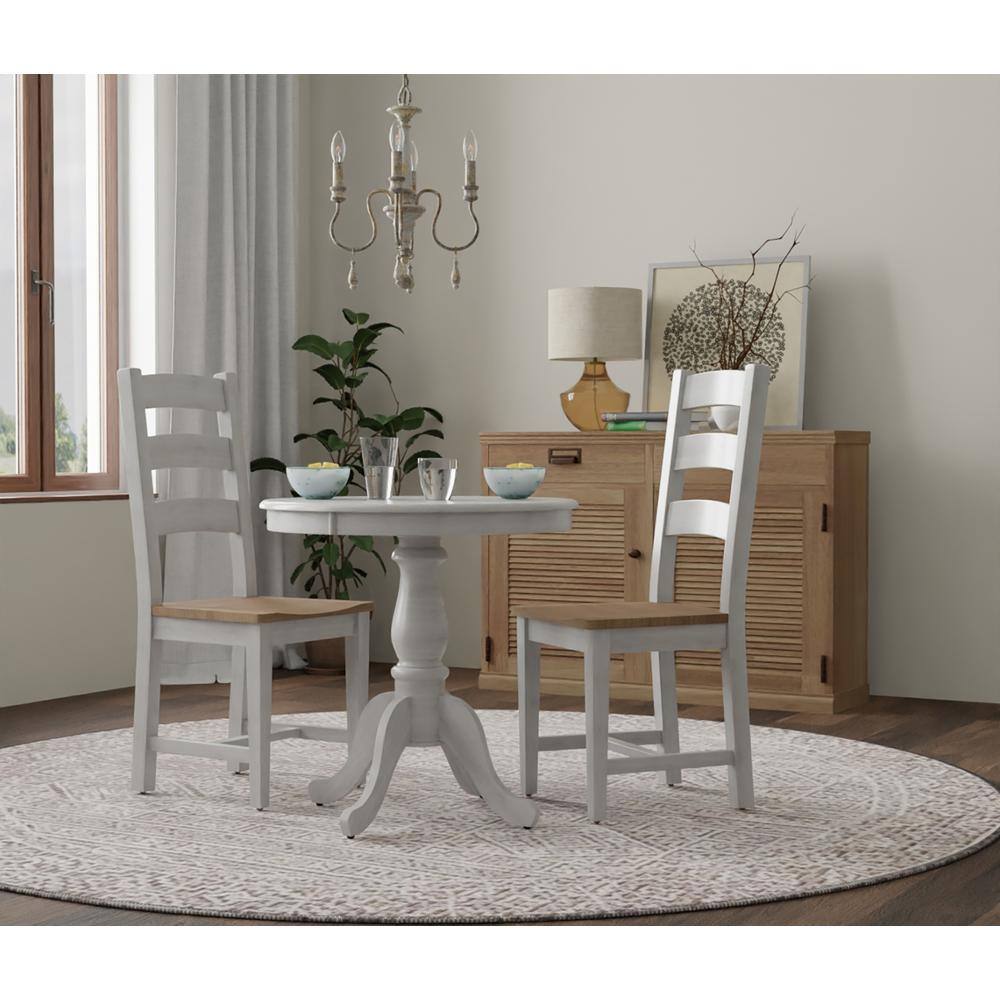 Back. Carolina Chair & Table - Fairview 30" Round Pedestal Dining Table - Whitewash - Whitewash.