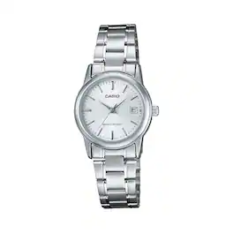 Casio - Women’s Analog Watch with White Dial - LTP-V002D-7A - Silver