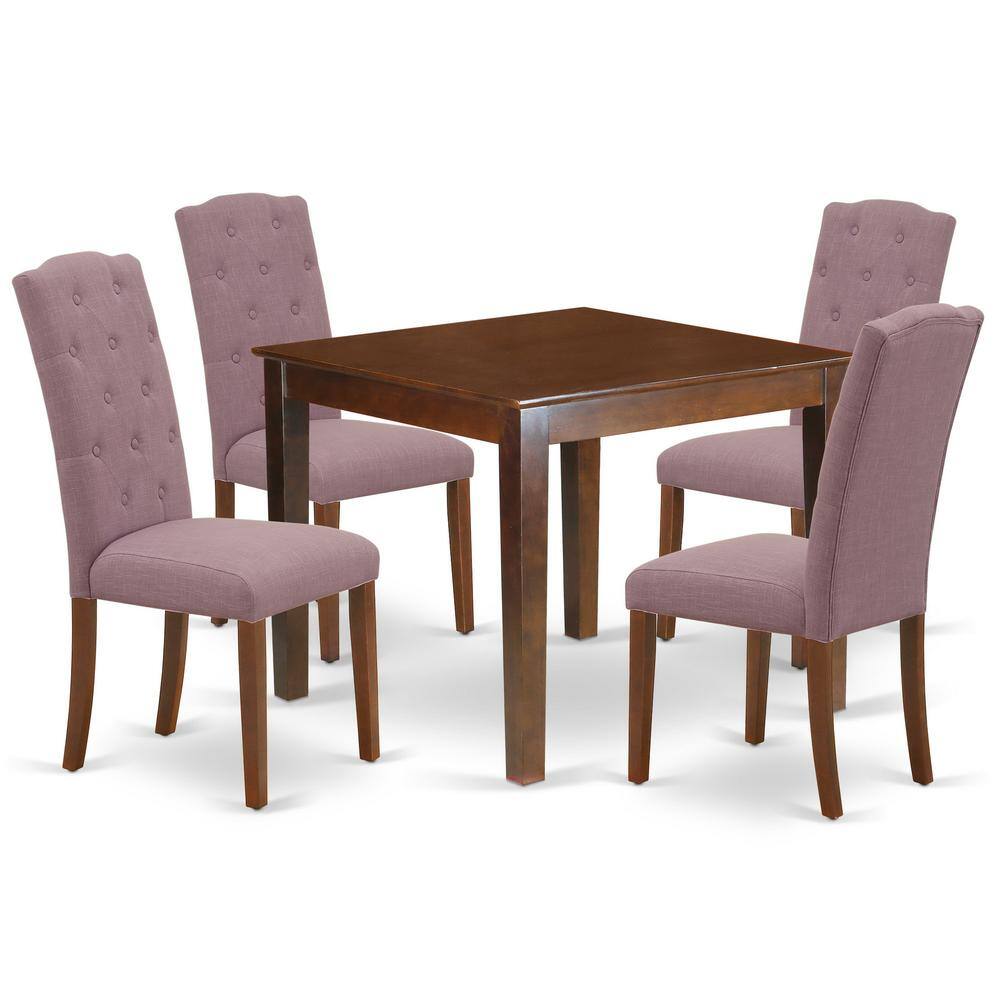 Back. East West Furniture - Dining Room Set Mahogany - Brown.