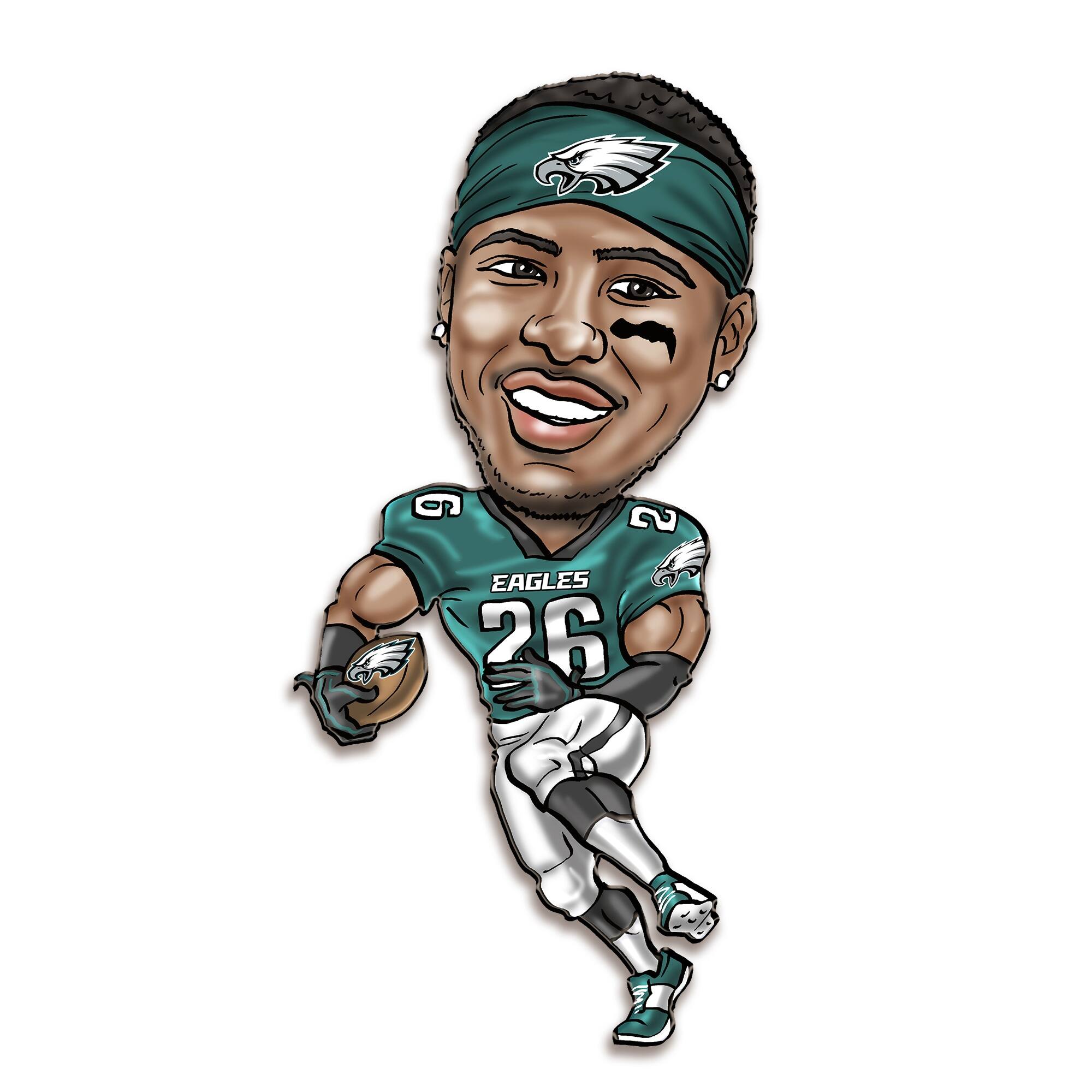 Saquon Barkley Philadelphia Eagles Metal Caricature Wall Art