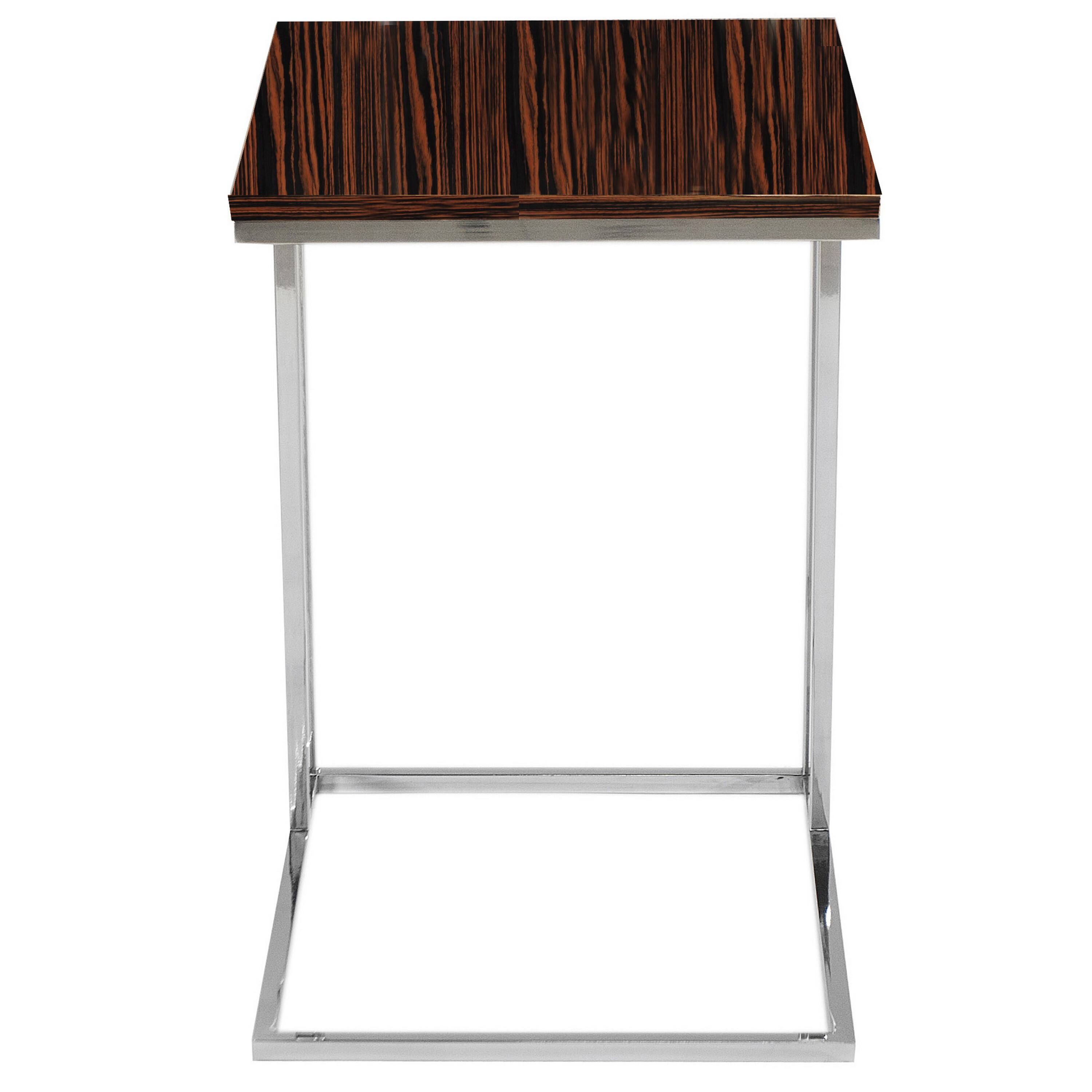 Manhattan Lane Zen 23 Inch Side Table, Rectangular Tray Top, C Shape ...