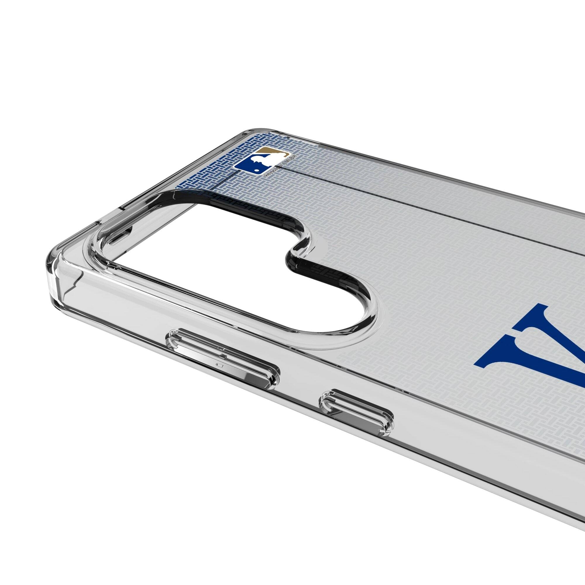 Alt View 2. Keyscaper - Kansas City Royals Linen Logo Galaxy Clear Case - S22 - Multicolor.