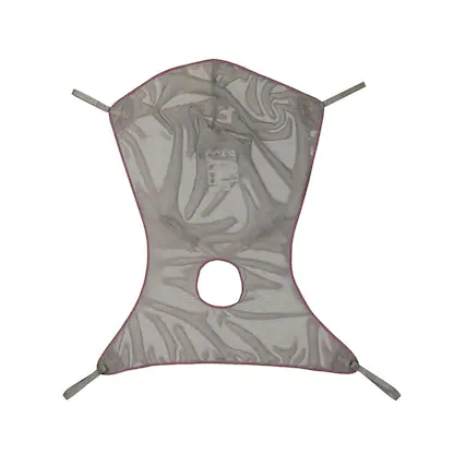 Front. Invacare - Premier Comfort Full Body Sling with Commode Opening Medium 500 lb Net Fabric - Gray.