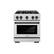 Front. ZLINE - ZLINE Autograph 30 in. Freestanding Select Satin Steel Gas Range w/ 4 Burners & Black Accents - Satin Stainless Steel.
