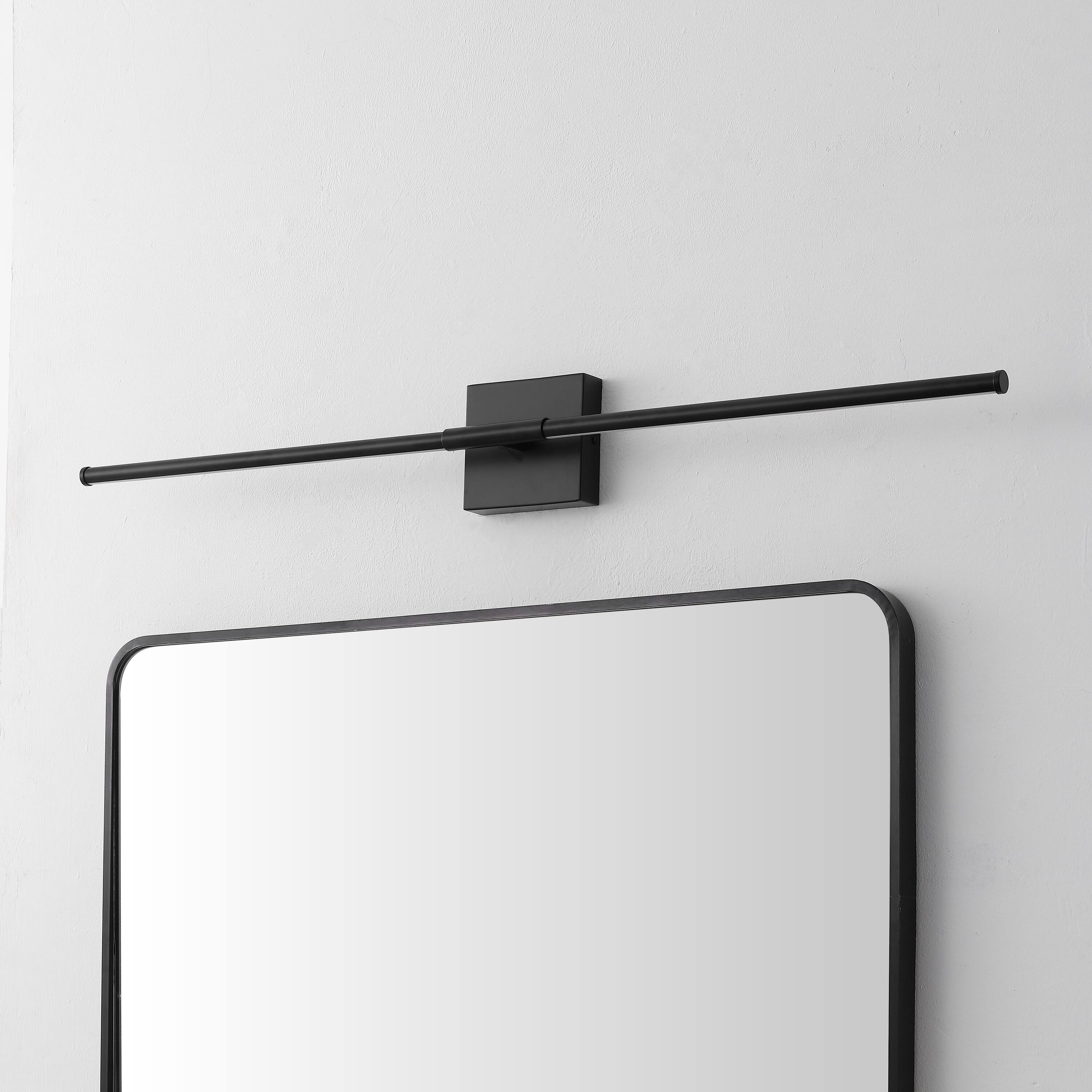 Alt View 10. Jonathan Y - McKenna 32" Modern Minimalist Dimmable Integrated LED Metal Wall Sconce, Black - Black.