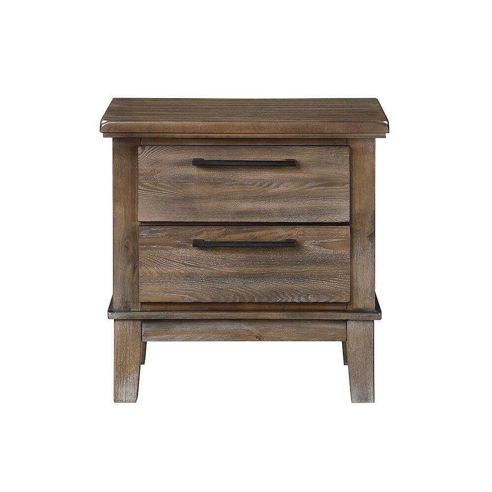 Left. New Classic Furniture - Cagney Wood Nightstand in Vintage (Set of 2) - Vintage.