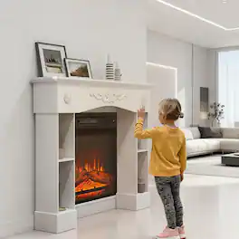 TinyHomie - Freestanding Fireplace Surround with Leg for Electric Fireplaces