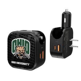 Keyscaper - Ohio Bobcats Team Logo Dual Port USB Car & Home Charger - Multicolor