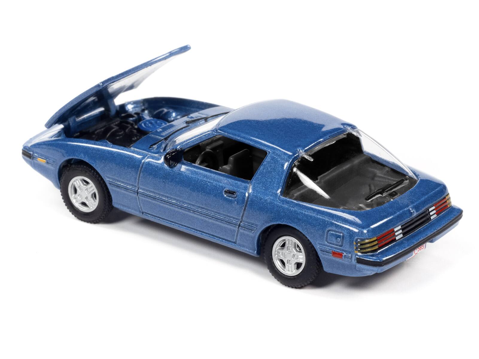 Alt View 2. Johnny Lightning - 1982 Mazda RX-7 Blue Met. & 1981 Datsun 280ZX Orange Mist "Import Heat" 2 pc Set 1/64 Model Cars by Johnny Lightning.