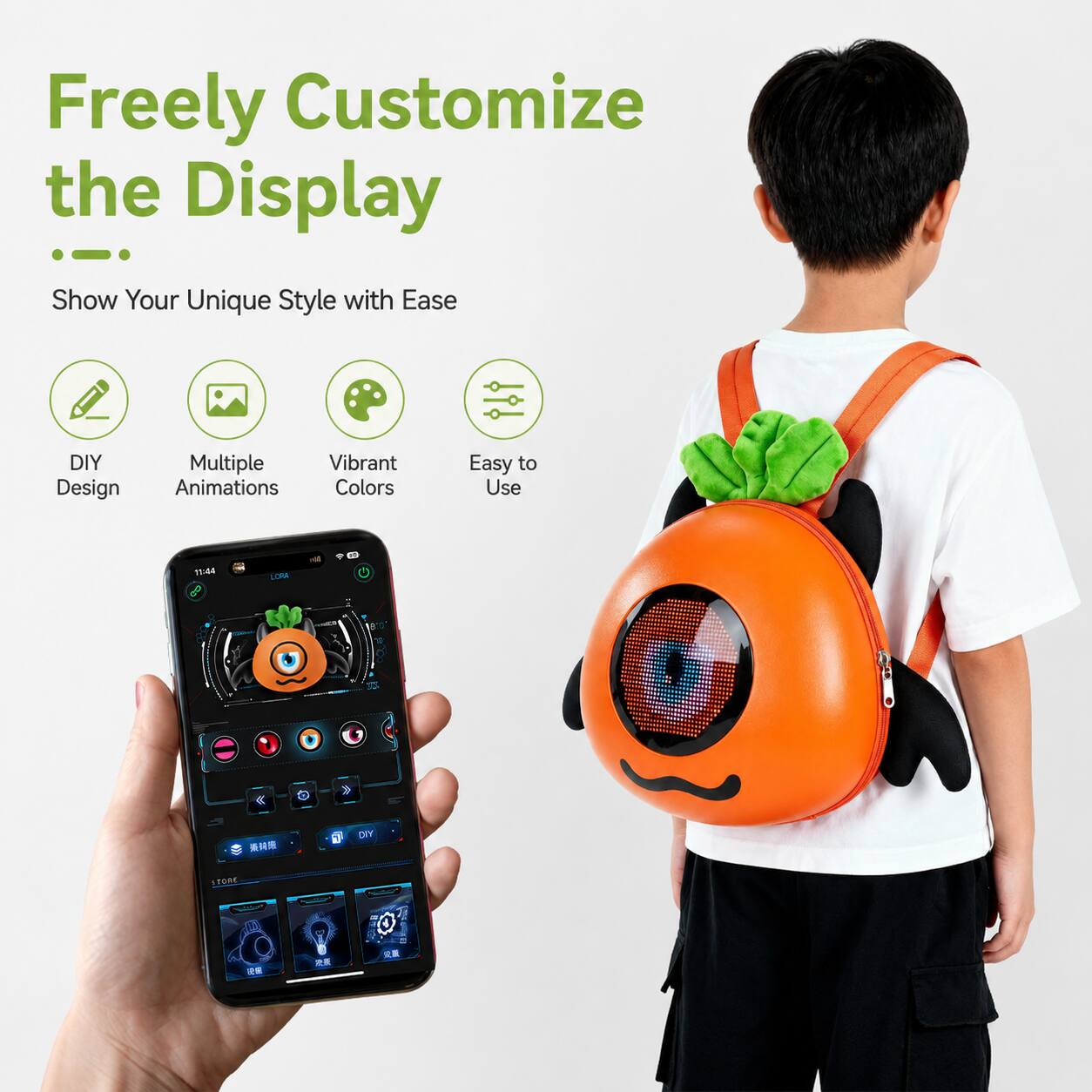 Freely Customize the Display  
Show Your Unique Style with Ease  
DIY Design  
Multiple Vibrant Animations  
Colors  
Easy to Use  

11:64  
LCRA