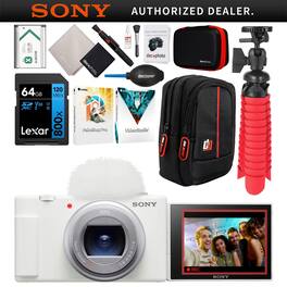 Sony - ZV-1 II Vlog Camera with 4K Video for Content Creators and Vloggers White Bundle