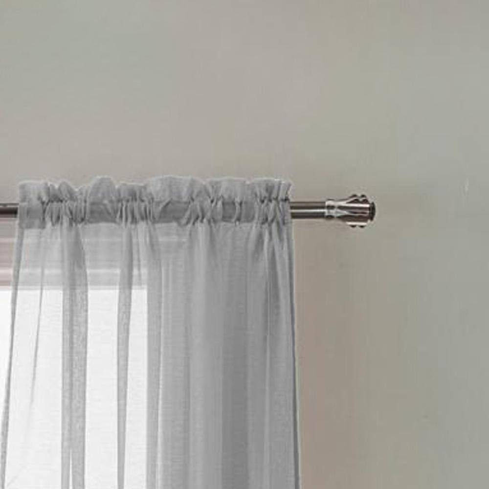 Left. Olivia Gray - Olivia Gray Celine Elegant Sheer Curtain Panel - 55 x 90 inches - Perfect for Any Room - Purple.