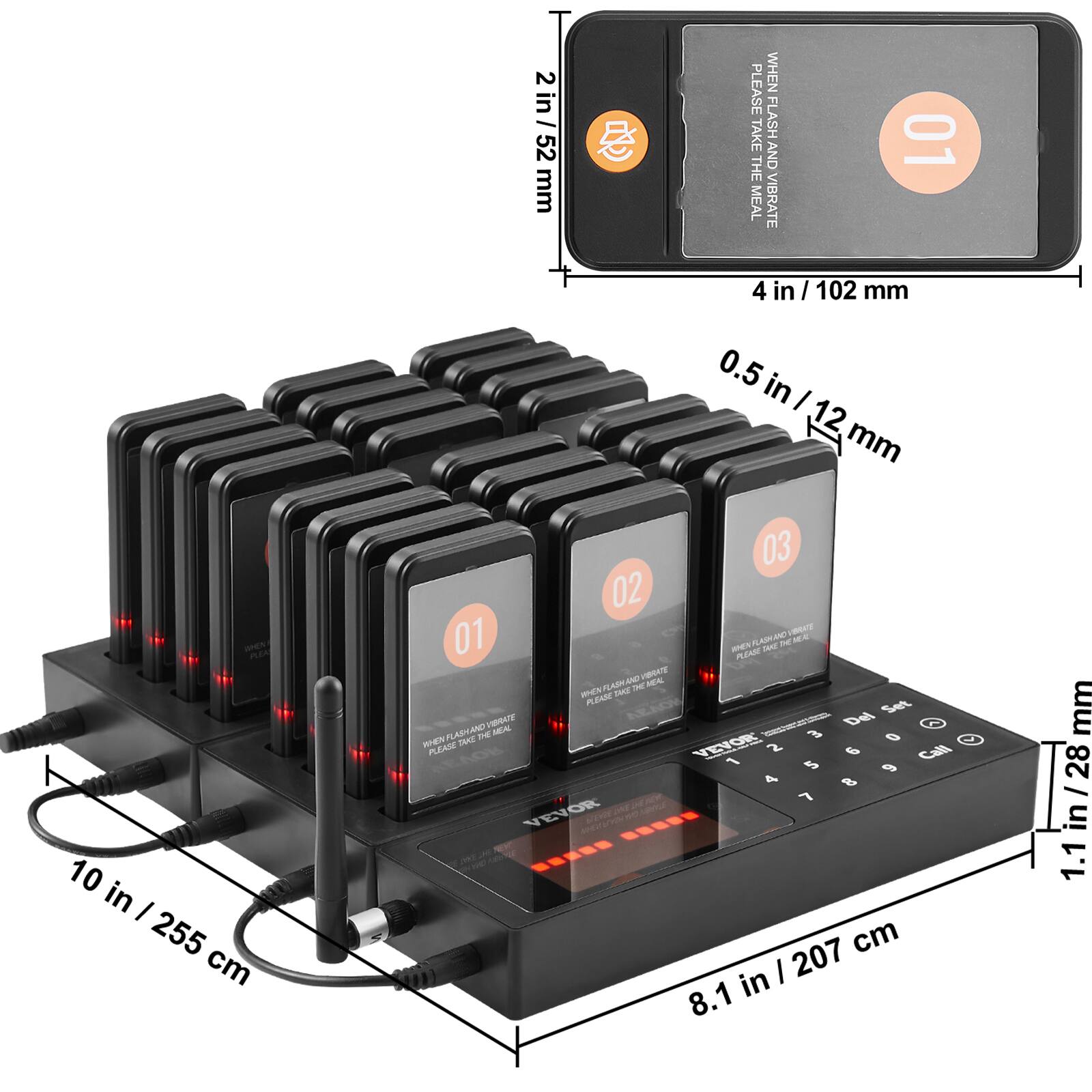 2 in / 52 mm  
4 in / 102 mm  
0.5 in / 12 mm  
10 in / 255 cm  
1.1 in / 28 mm  
8.1 in / 207 cm  

PLEASE WHEN TAKE FLASH THE AND MEAL VIBRATE  
01  
02  
03  

BNEN PLEN AMLE IME N - AN RATE LA - M WHEN - PLOARE Set - EMATE De PLABA THE NEAL  
3 0 WHEN LAAE YEYCE  
PLEASE 6 1 5 9 A 8 - VEVOR