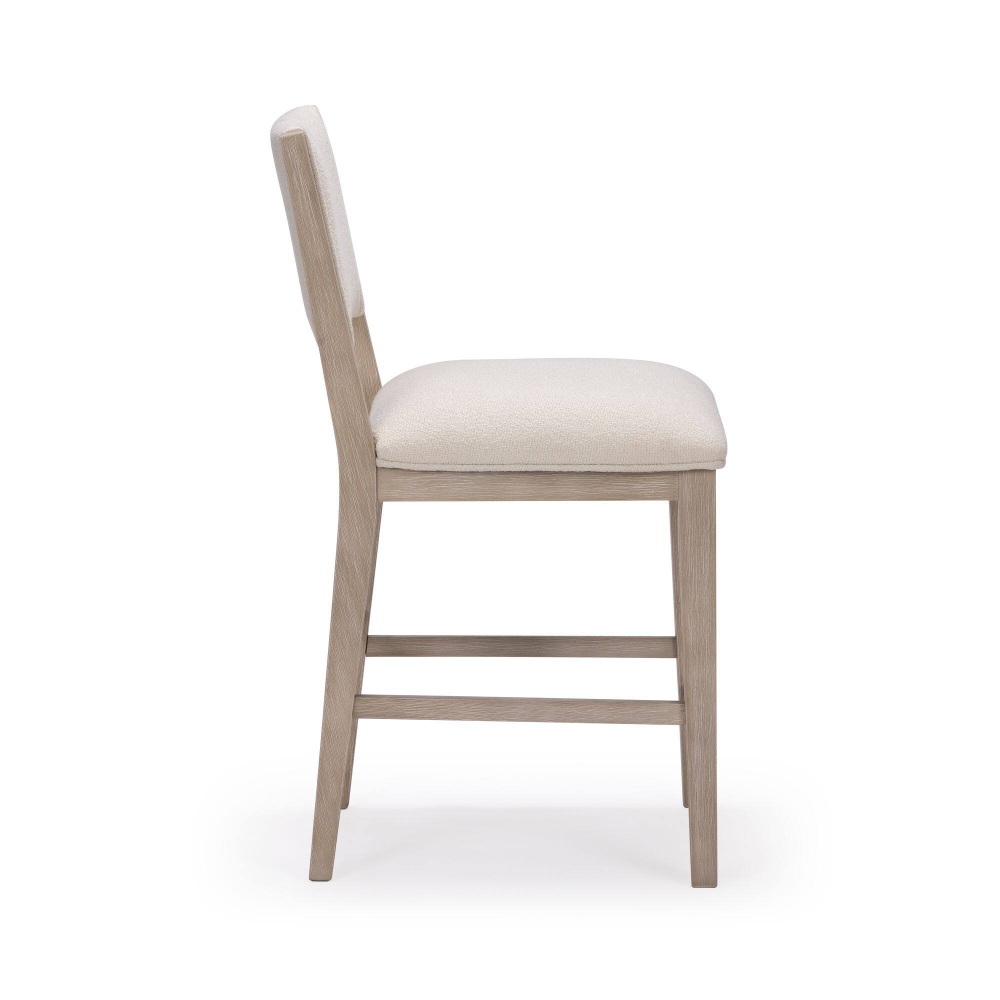 Alt View 2. Plank+Beam - Sereno Stool Counter Height (24in) (2 pack)|| Antique White/Ivory Cushion - Antique White/Ivory Cushion.