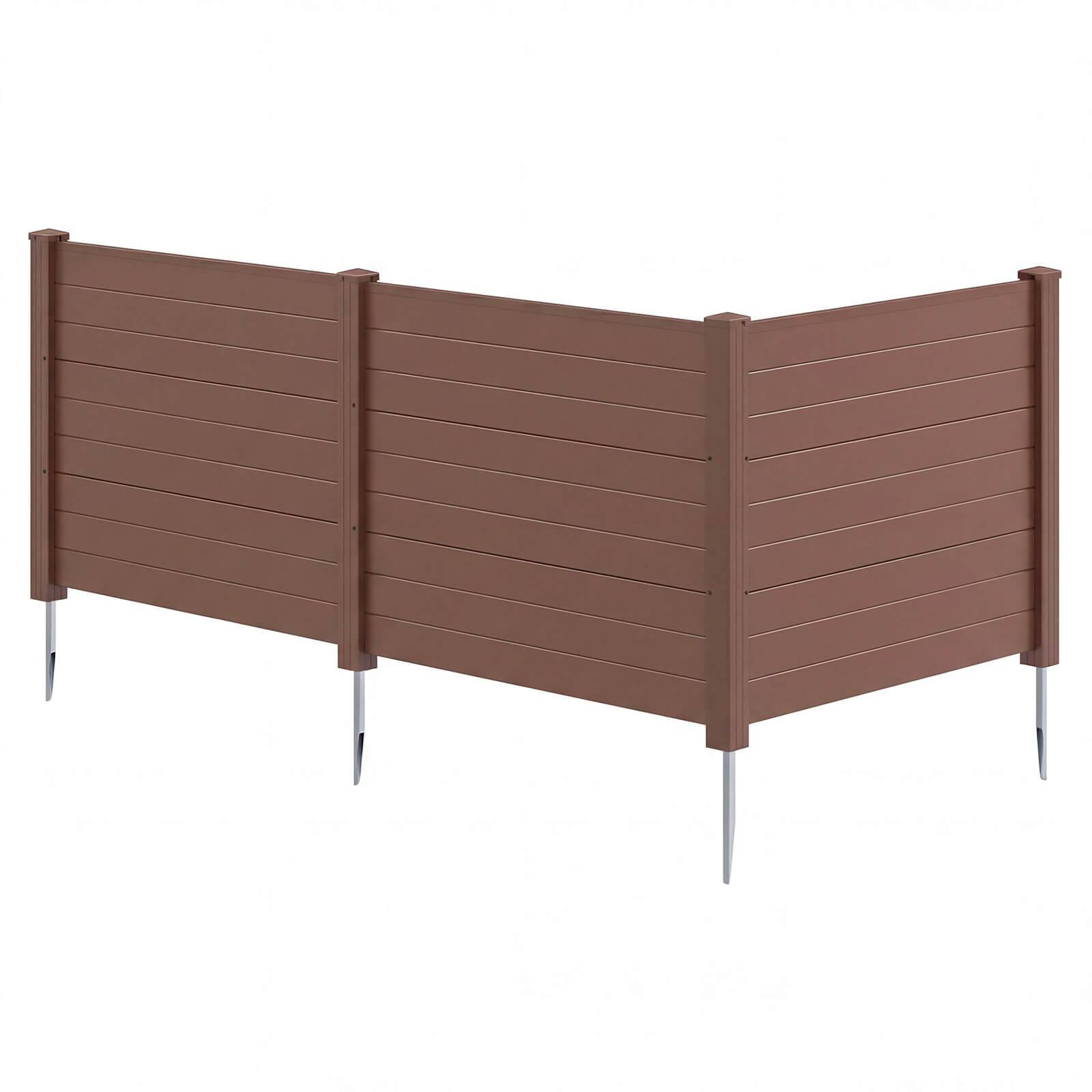 Alt View 10. Costway - Costway 48" x 38" Air Conditioner Fence 3 Panels with Metal Ground Stakes, No Dig Trash Can - Brown.