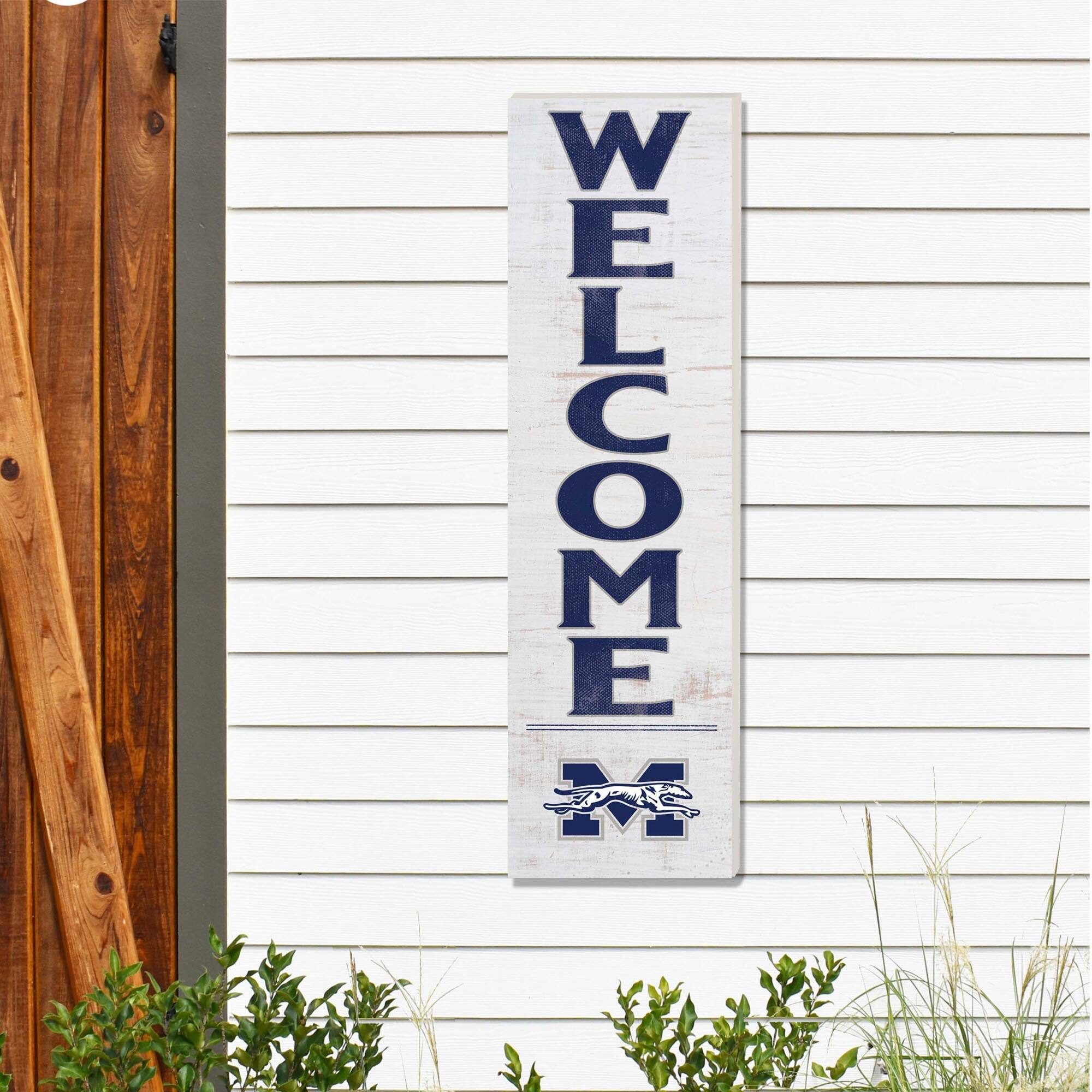Alt View 1. Jardine - Moravian Greyhounds 10'' x 35'' Indoor/Outdoor Welcome Sign - White.