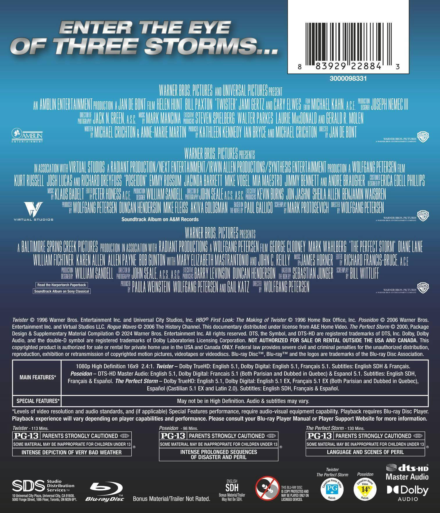 Angle. Twister/Poseidon/The Perfect Storm (Box Set) [Blu-ray].