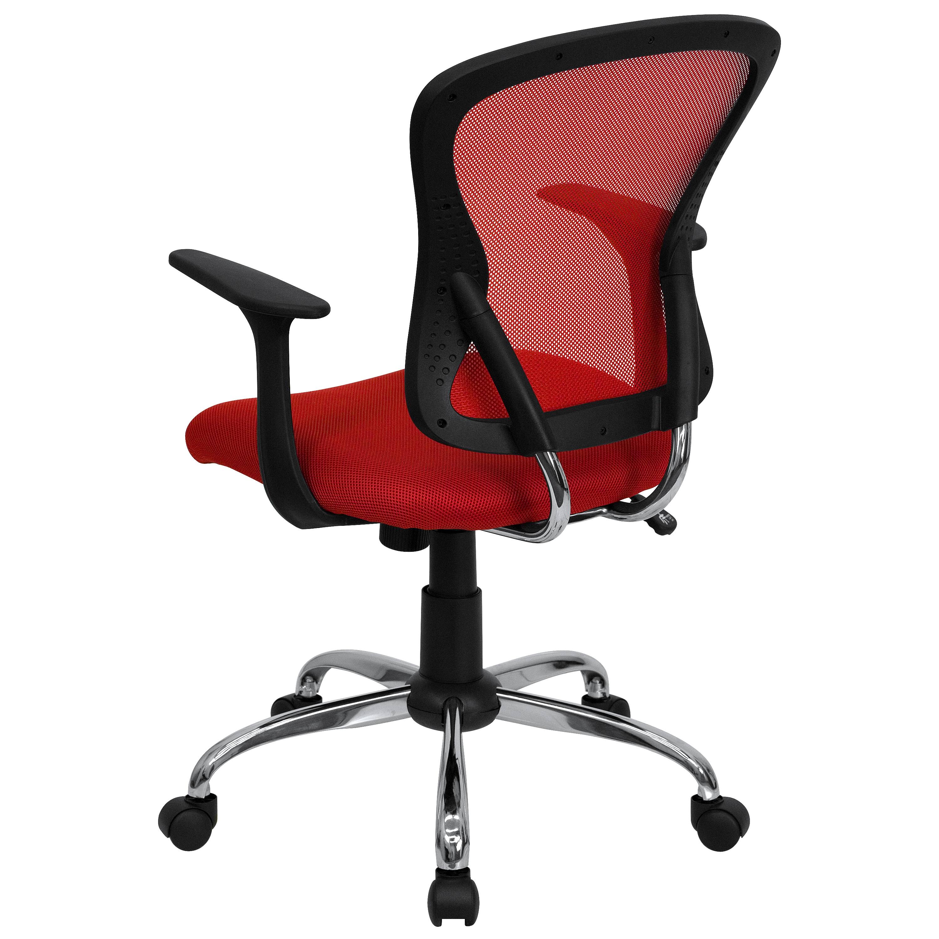 Alt View 14. Alamont Home - Alfred Contemporary Mesh Swivel Office Chair - Red.