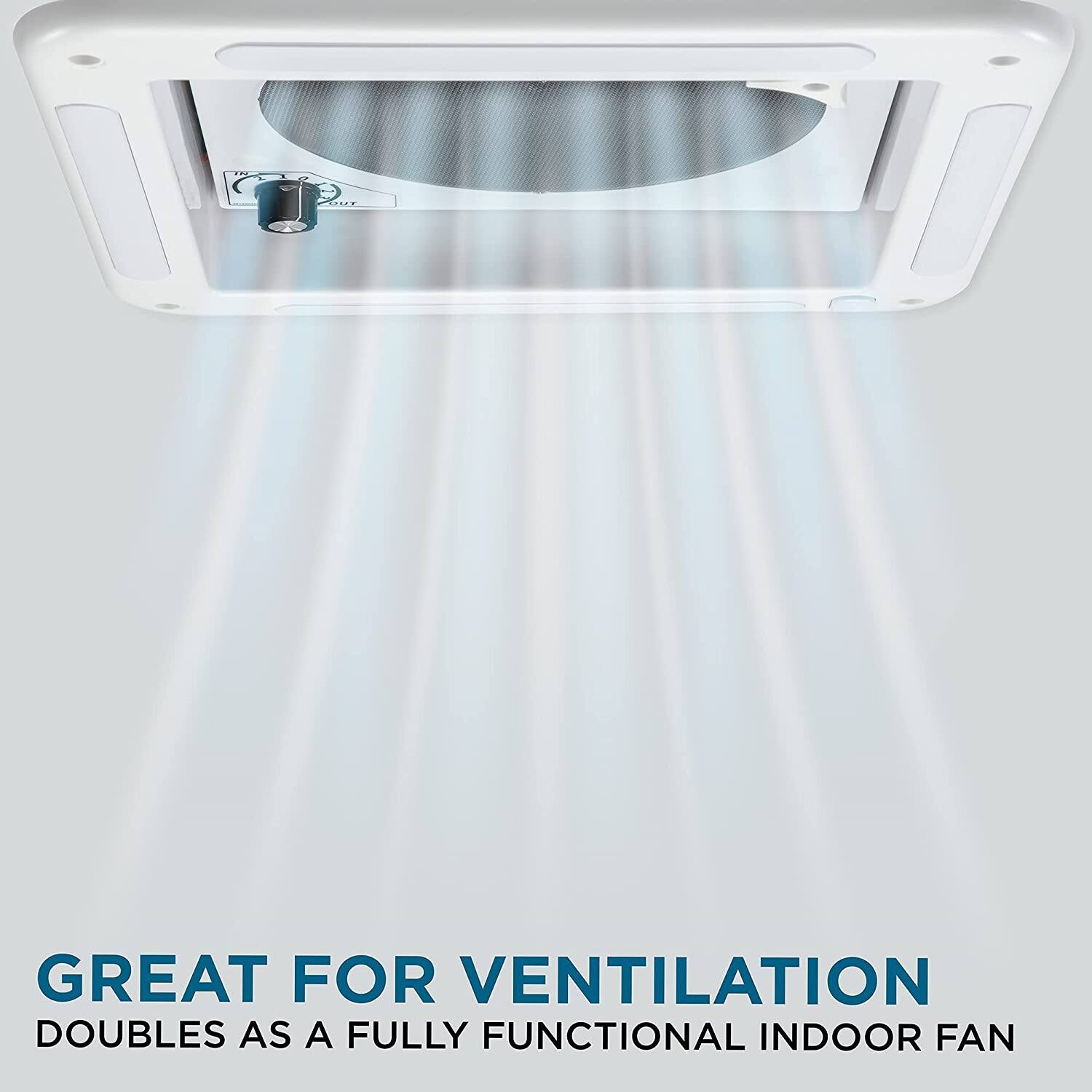 GREAT FOR VENTILATION
DOUBLES AS A FULLY FUNCTIONAL INDOOR FAN