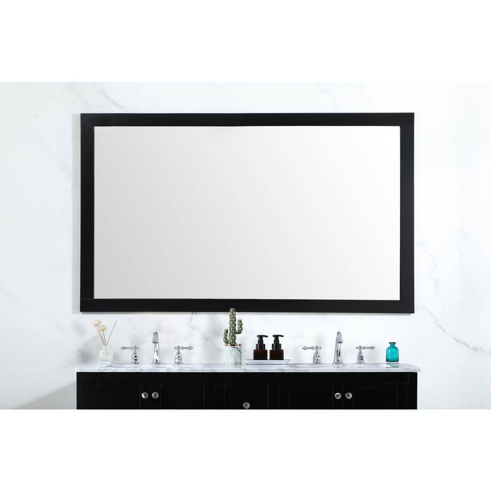 Elegant Decor - Aqua vanity mirror 60x36 inch in - Black