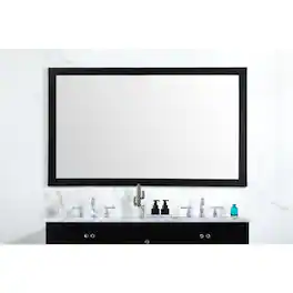Elegant Decor - Aqua vanity mirror 60x36 inch in - Black
