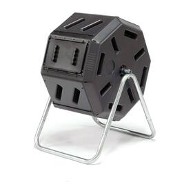 FCMP Outdoor - 22.5 Gallon Tumbling Composter Waste Bin with Aeration Holes - Black