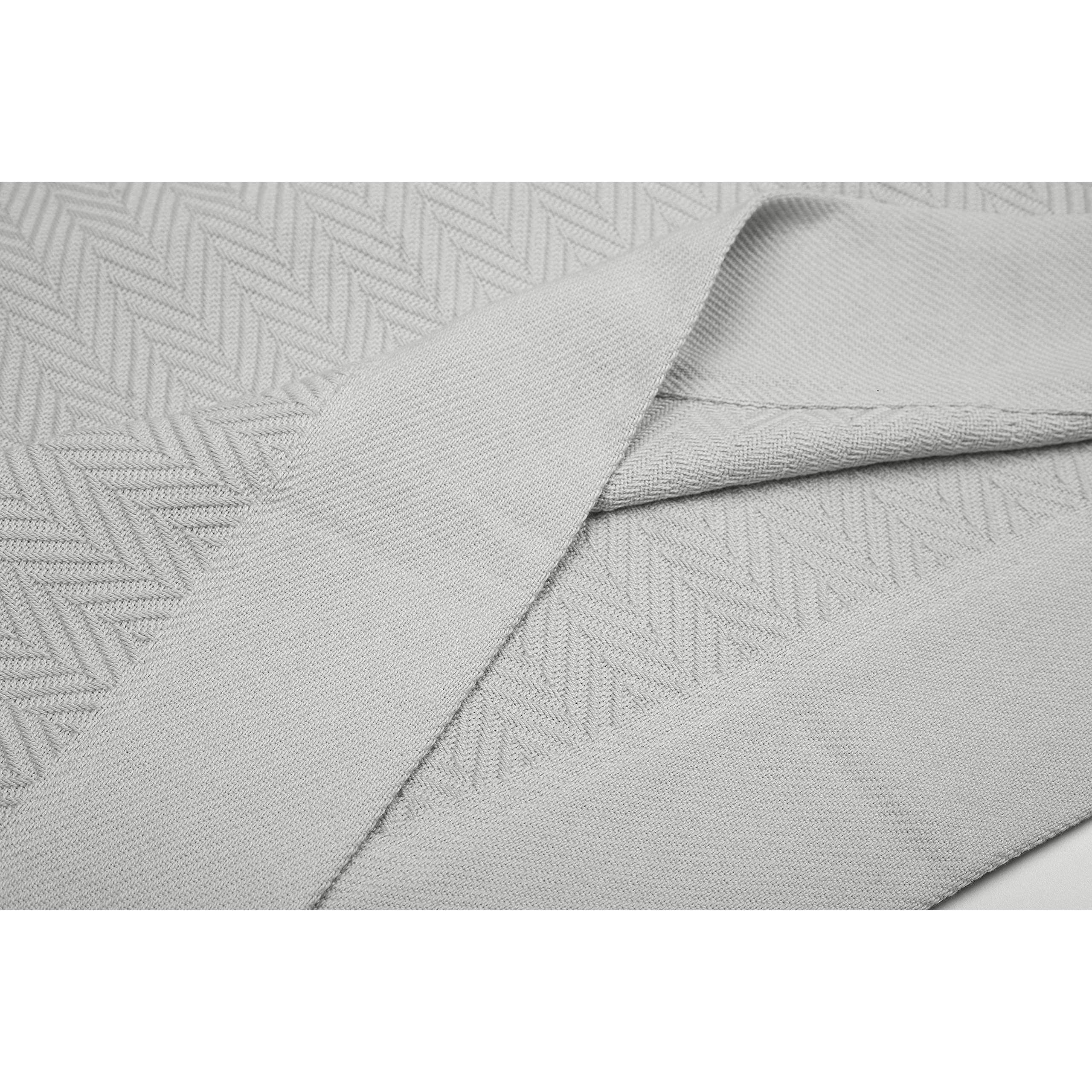 Alt View 8. Dapper Styles - Luxury Cotton Blankets For King All season Cozy Blanket Herringbone Soft Fall Thermal Fits California Light - Bright White-Queen (90" x 92").