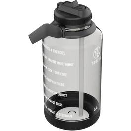 Takeya - Tritan 64 oz Motivational Water Bottle with Flip Straw Lid - Black