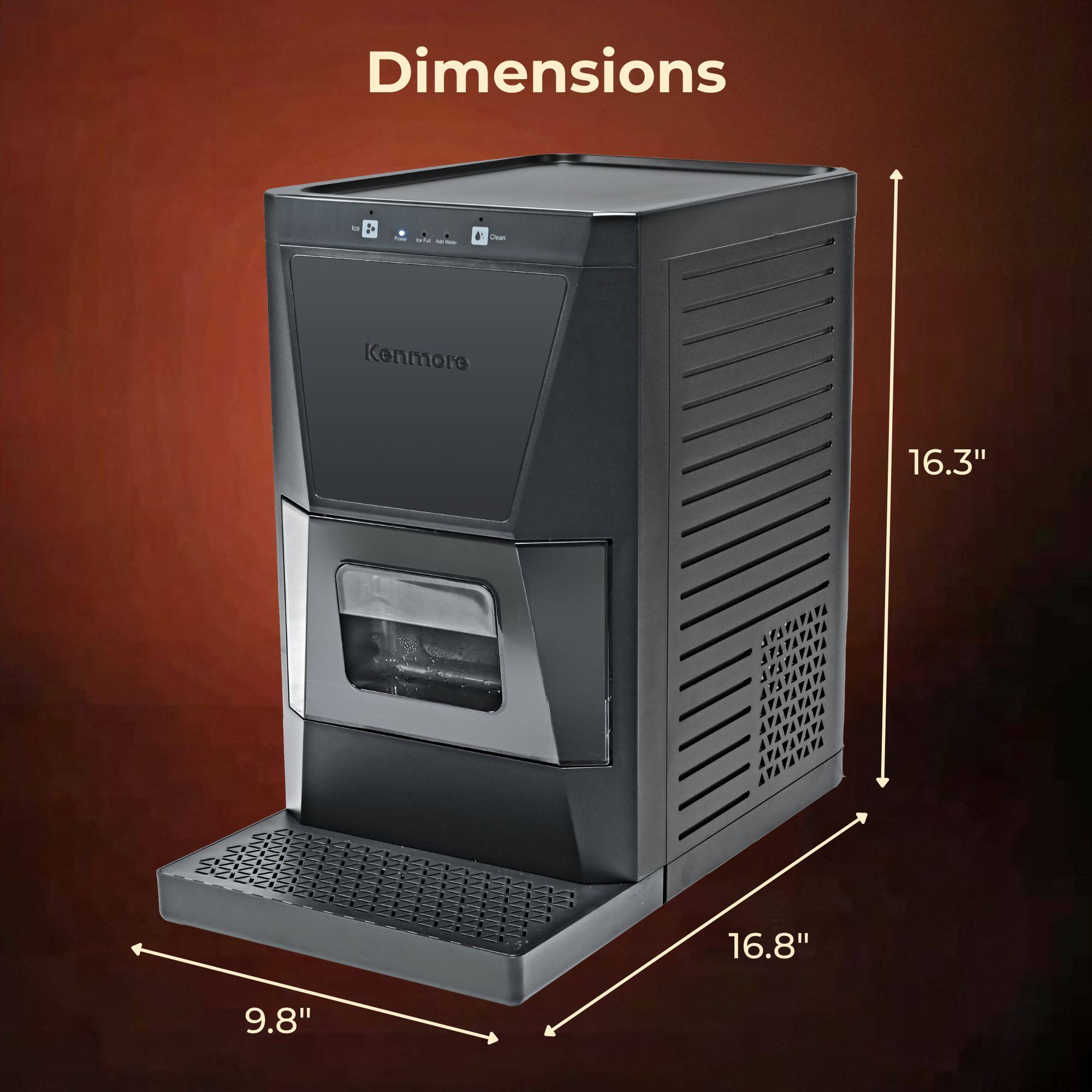 Dimensions: 2 F - Kenmore 16.3" x 16.8" x 9.8"