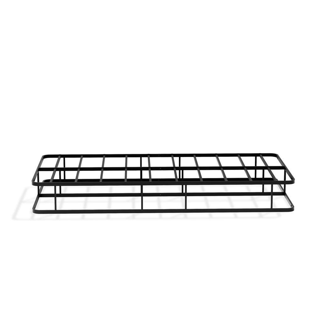Back. East West Furniture - DHTBBLK Dothan Twin Size Bed Frame with Luxurious Style Headboard and Footboard - High Quality Metal Frame in Powder - Black.